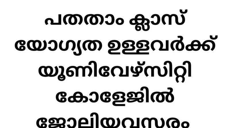 Job Opportunities in University for 10th Pass Candidates