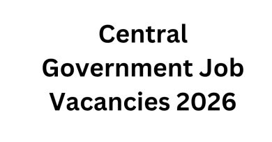 Central Government Job Vacancies 2026
