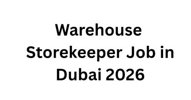 Warehouse Storekeeper Job in Dubai 2026
