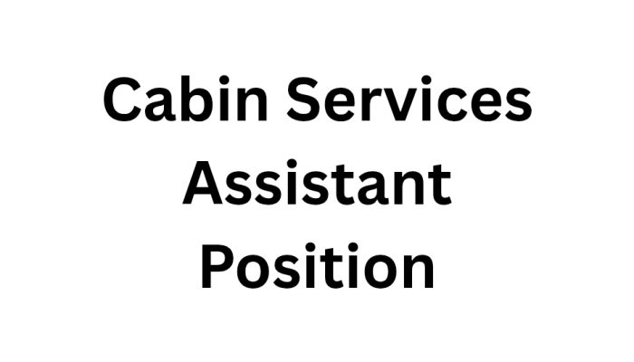 Cabin Services Assistant Position