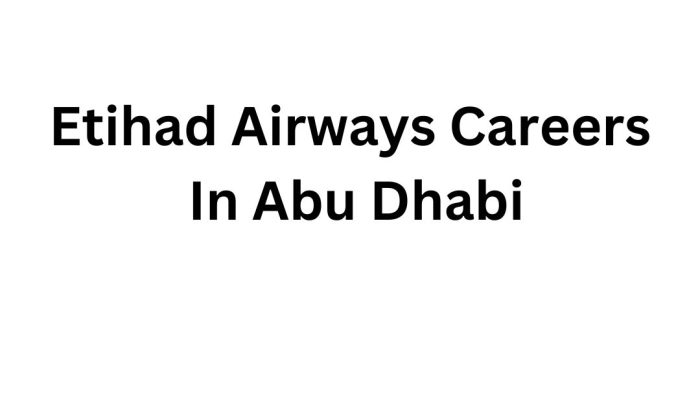 Etihad Airways Careers in Abu Dhabi