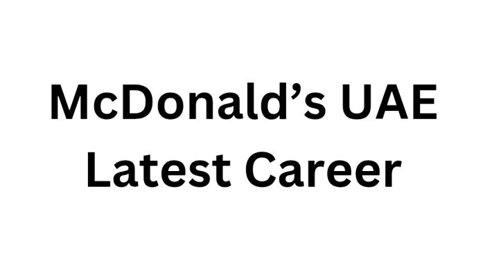 McDonald’s UAE Latest Career
