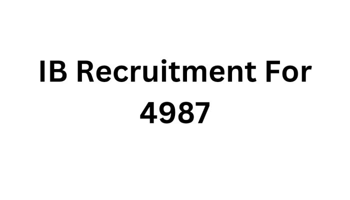 IB Recruitment For 4987