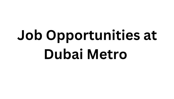 Job Opportunities at Dubai Metro 