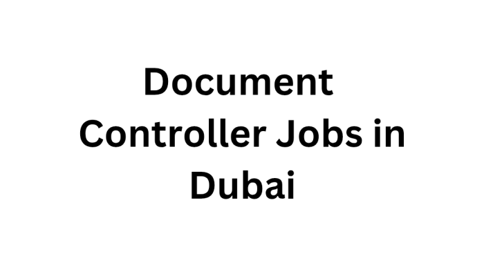 Document Controller Jobs in Dubai