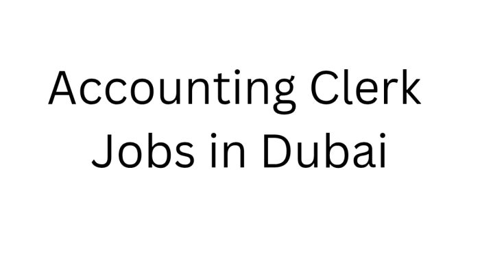 Accounting Clerk Jobs in Dubai