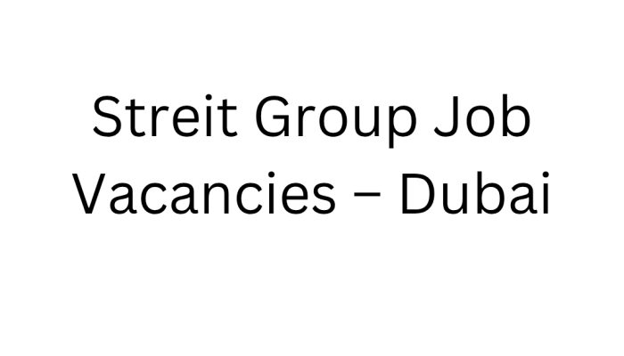 Streit Group Job Vacancies – Dubai